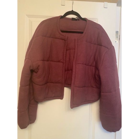 Plum Coloured Urban Outfitters Puffer Jacket - Picture 1 of 4